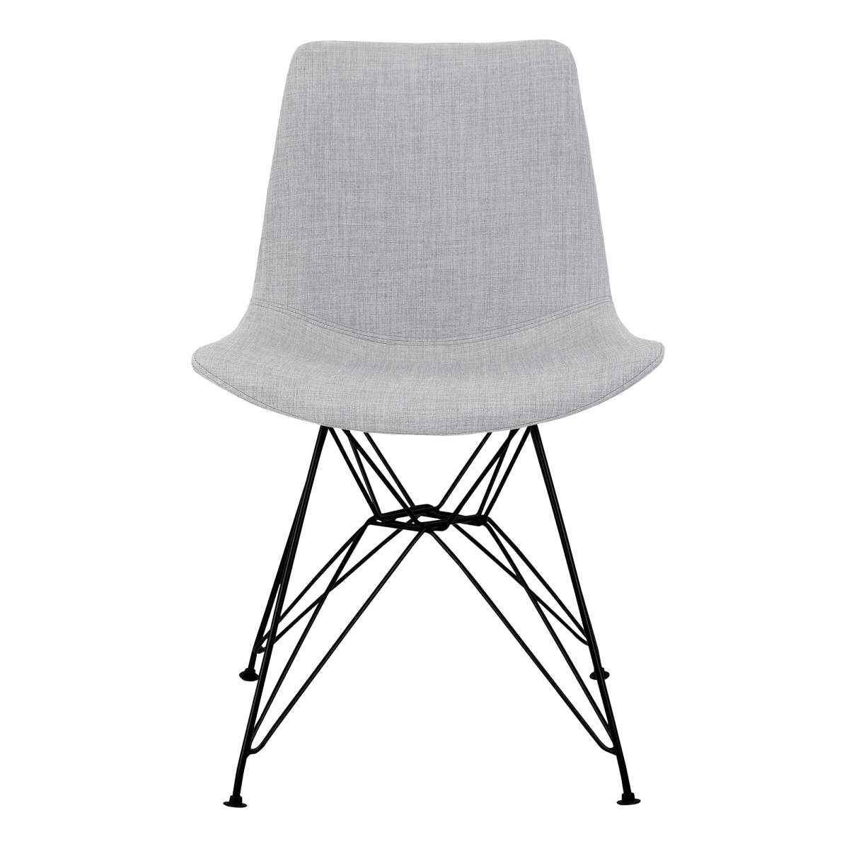 Palmetto Contemporary Dining Chair in Charcoal Fabric with Black Metal Legs By Armen Living | Dining Chairs | Modishstore - 7