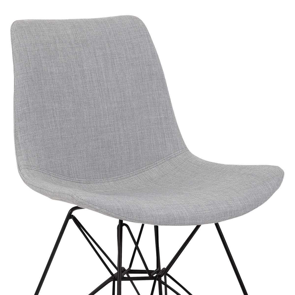 Palmetto Contemporary Dining Chair in Charcoal Fabric with Black Metal Legs By Armen Living | Dining Chairs | Modishstore - 8