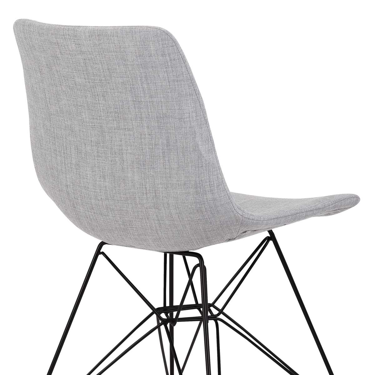 Palmetto Contemporary Dining Chair in Charcoal Fabric with Black Metal Legs By Armen Living | Dining Chairs | Modishstore - 9