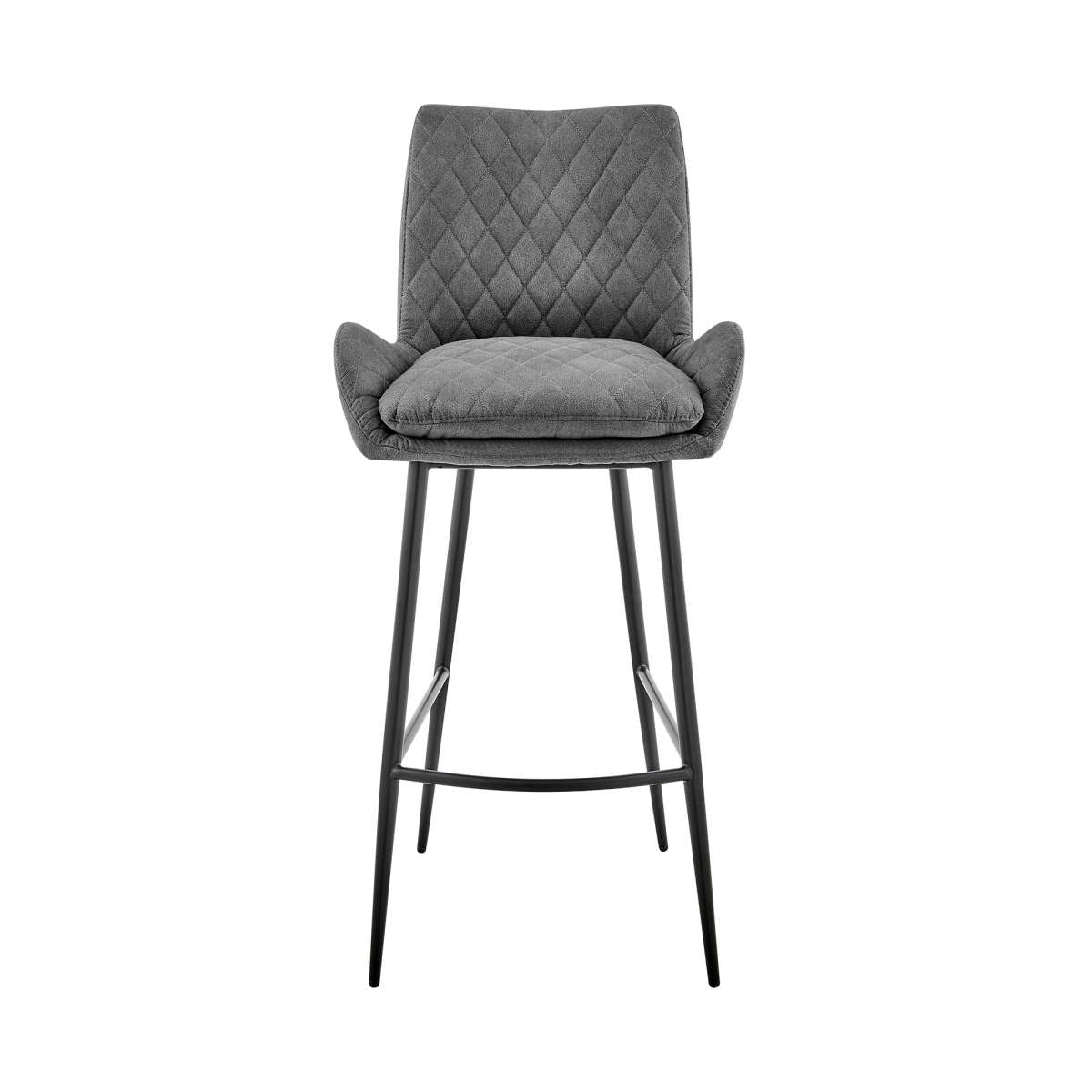 Panama 26" Counter Height Bar Stool in Charcoal Fabric and Black Finish By Armen Living | Bar Stools | Modishstore - 3