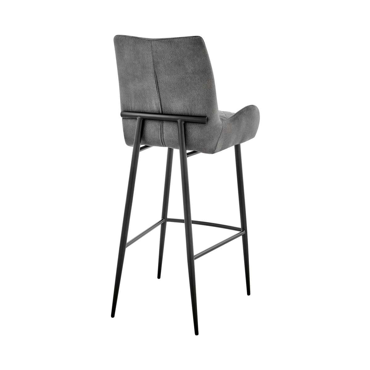 Panama 26" Counter Height Bar Stool in Charcoal Fabric and Black Finish By Armen Living | Bar Stools | Modishstore - 4