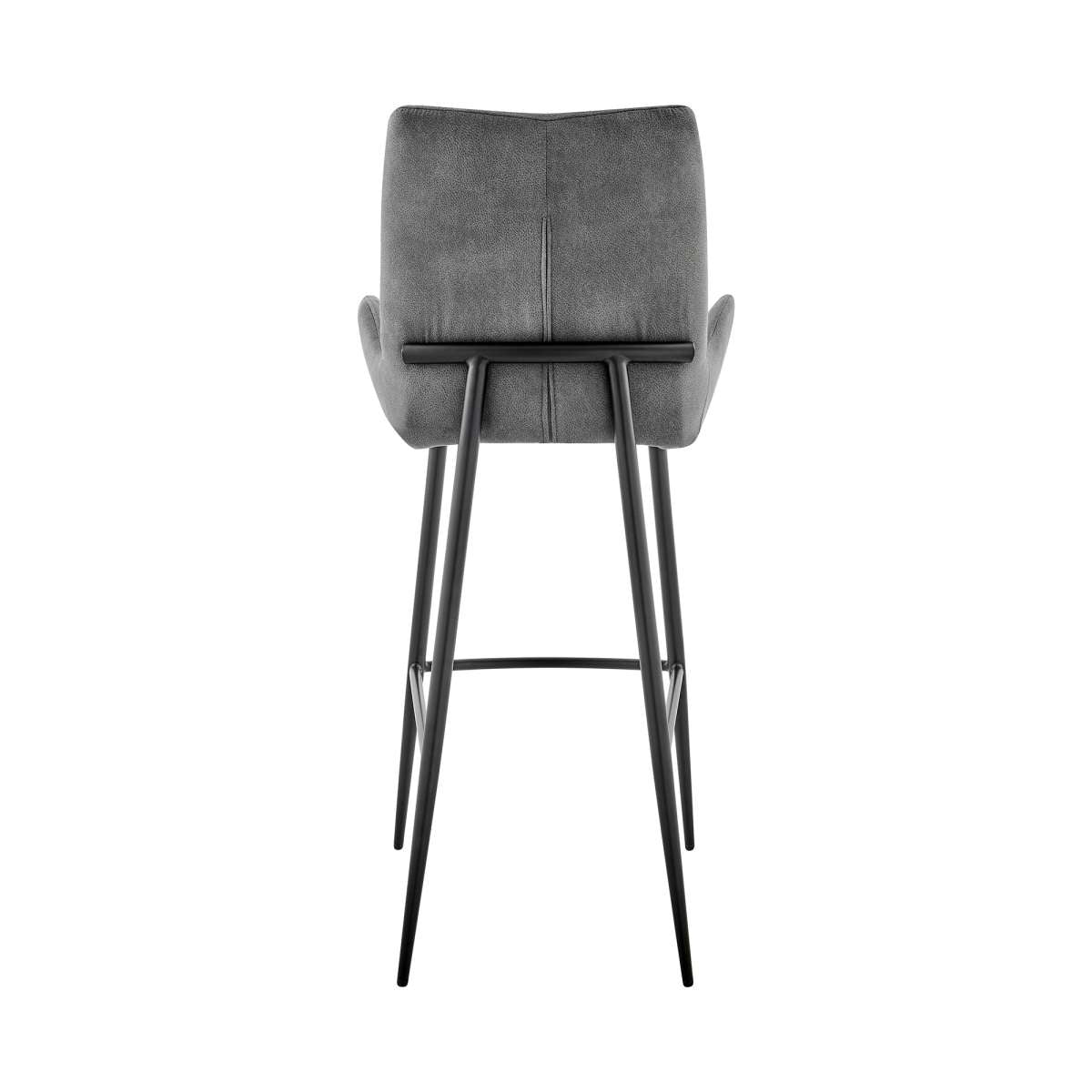 Panama 26" Counter Height Bar Stool in Charcoal Fabric and Black Finish By Armen Living | Bar Stools | Modishstore - 5