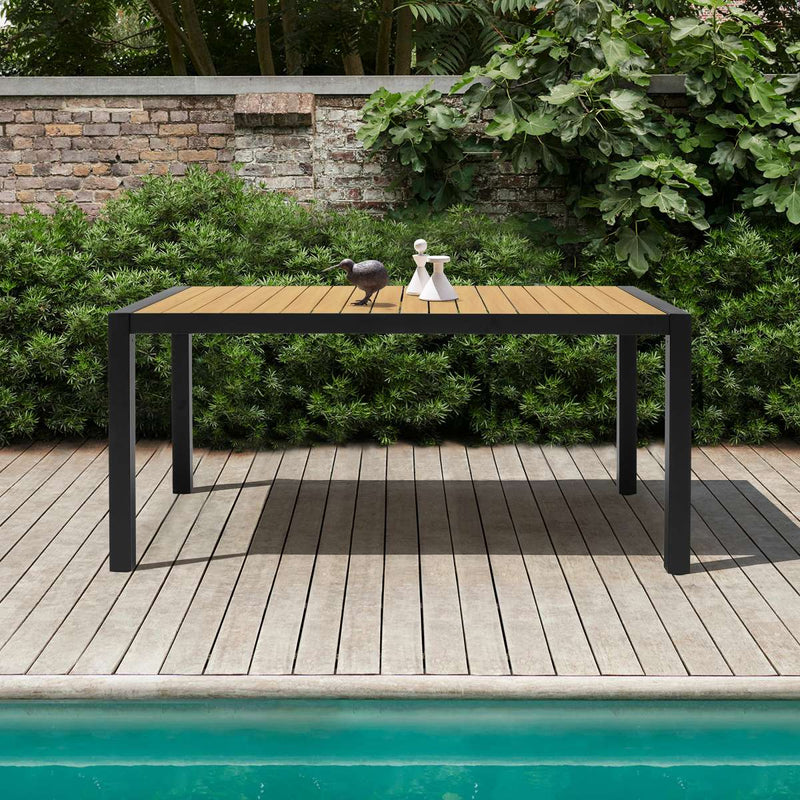 Panama Outdoor Black Aluminum Rectangular Dining Table By Armen Living | Outdoor Tables |  Modishstore 