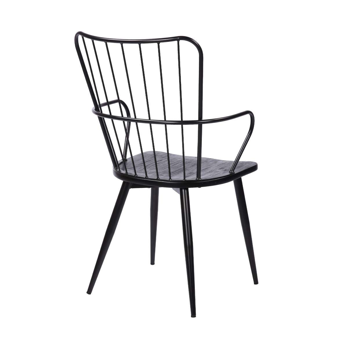 Parisa  Side Chair Black Brushed Wood By Armen Living | Dining Chairs | Modishstore - 3