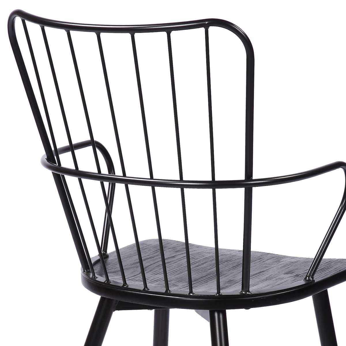 Parisa  Side Chair Black Brushed Wood By Armen Living | Dining Chairs | Modishstore - 6