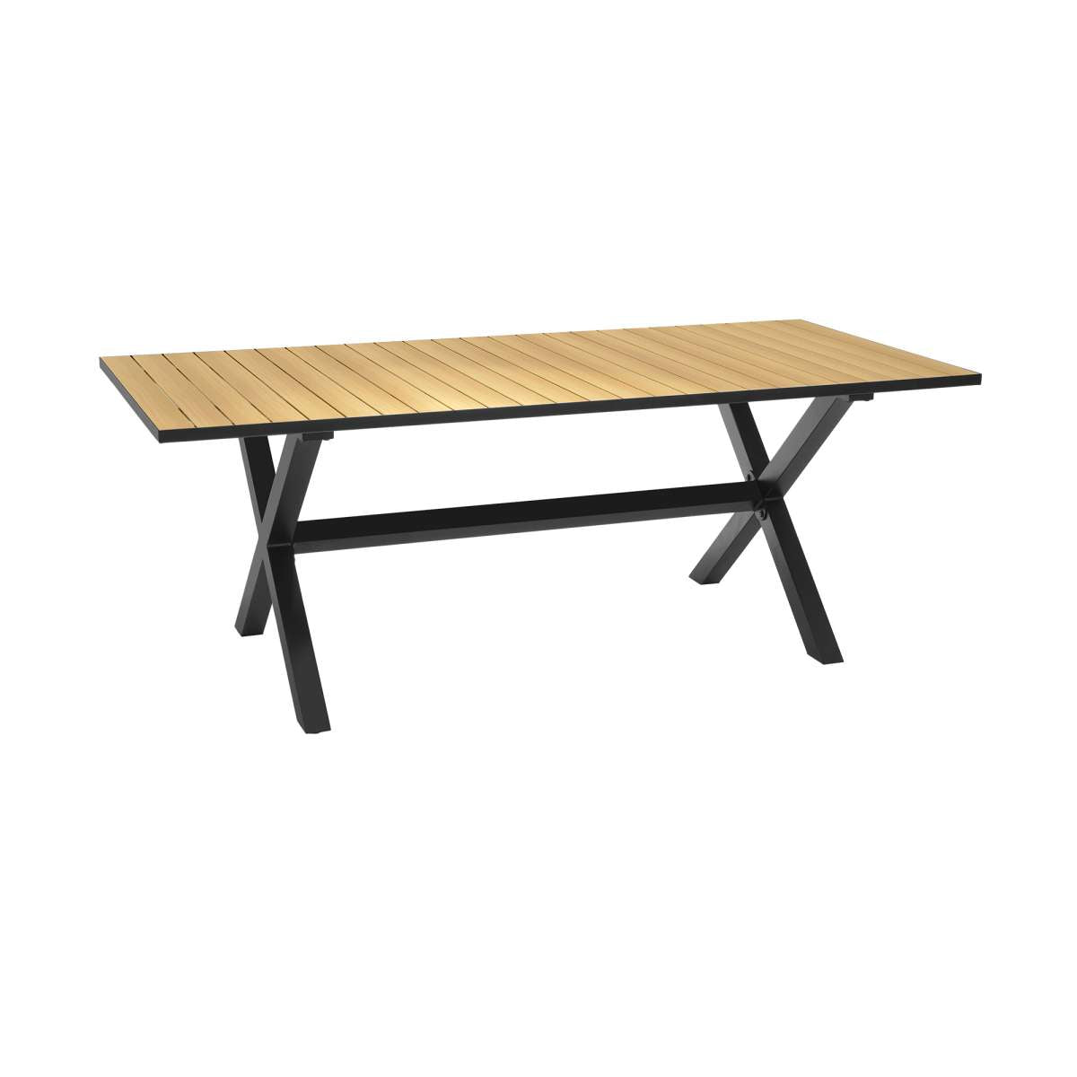 Paseo Outdoor Black Aluminum Rectangular Dining Table By Armen Living | Outdoor Tables |  Modishstore  - 2