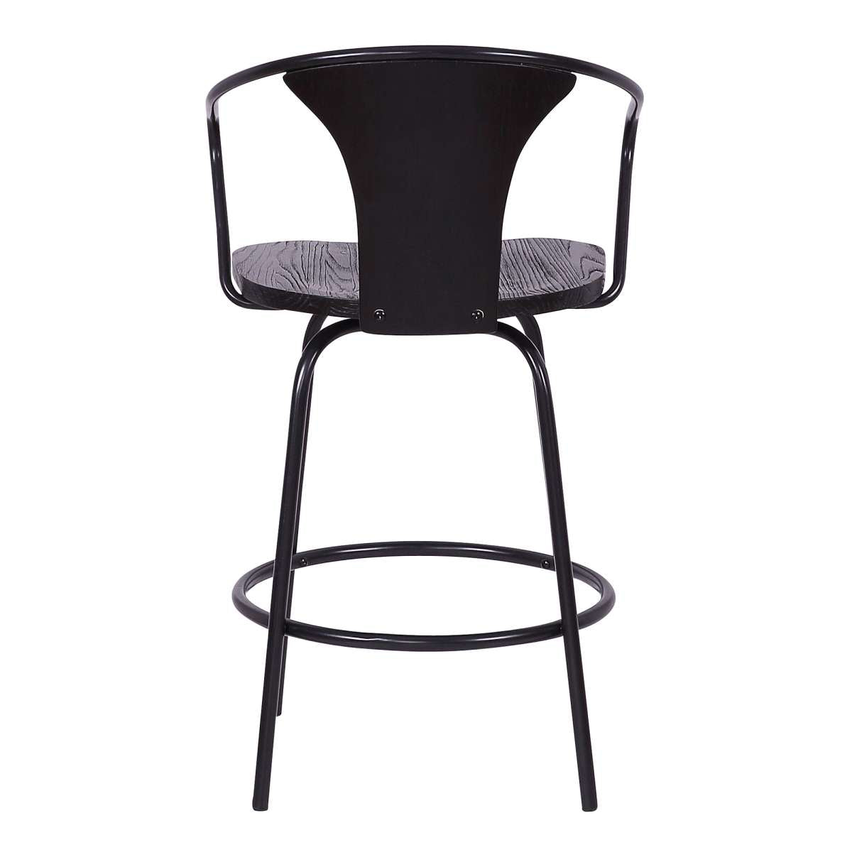 Payton Industrial 26" Swivel Black Wood and Metal Bar Stool By Armen Living | Bar Stools | Modishstore - 5