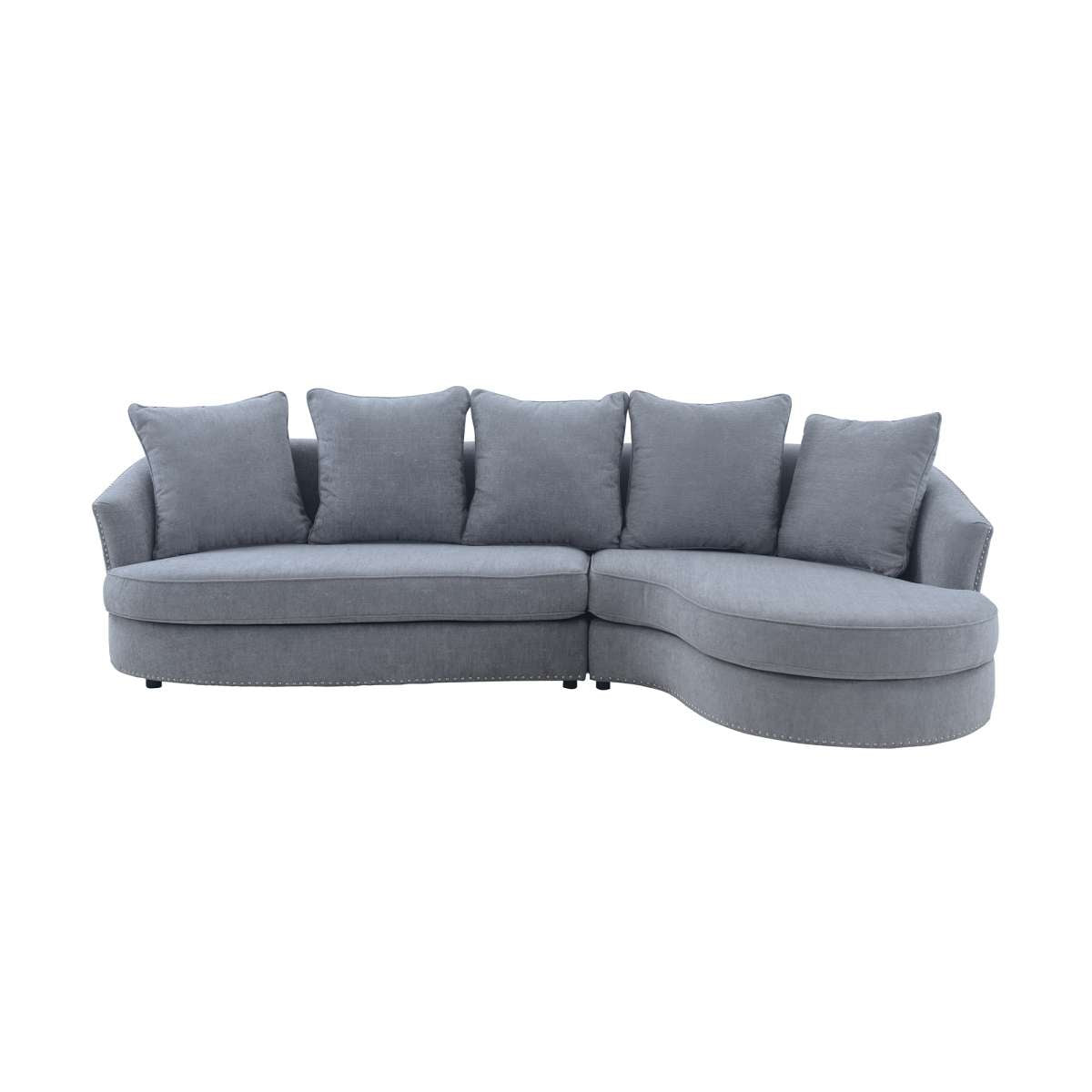 Queenly Gray Fabric Uphostered Corner Sofa By Armen Living | Sofas |  Modishstore  - 2