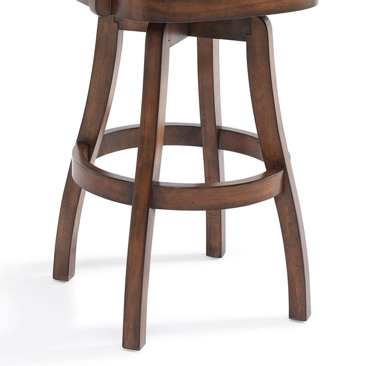 Raleigh 30" Bar Height Swivel Kahlua Faux Leather and Chestnut Wood Arm Bar Stool By Armen Living | Bar Stools | Modishstore - 5