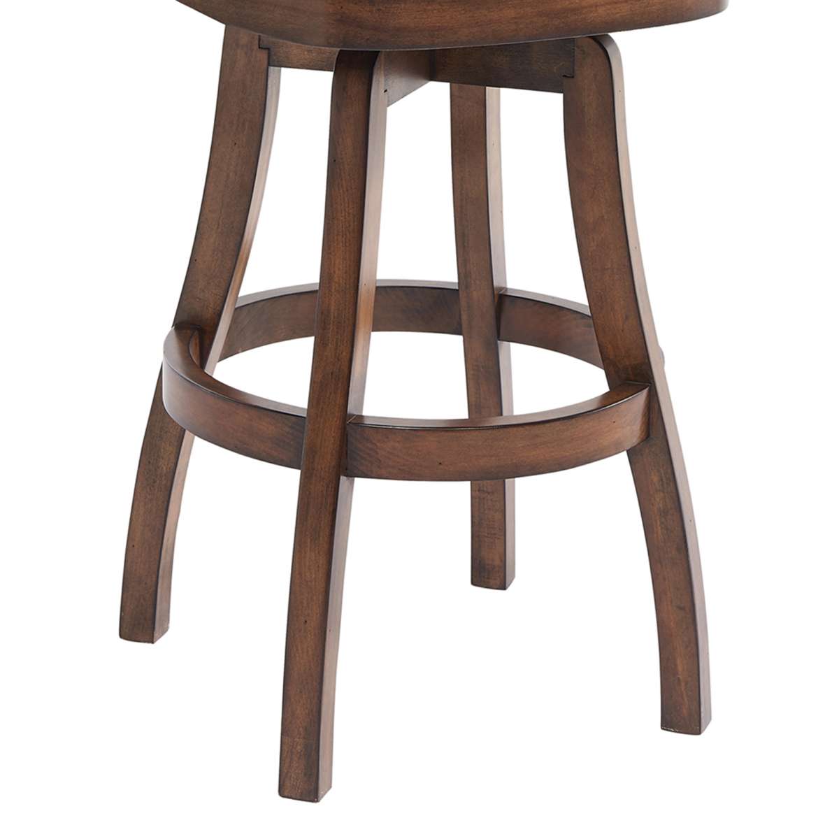 Raleigh 26" Counter Height Swivel Wood Barstool in Chestnut Finish and Kahlua Faux Leather By Armen Living | Bar Stools | Modishstore - 5