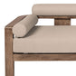 Relic Outdoor Patio Sofa in Weathered Eucalyptus Wood with Taupe Olefin Cushions By Armen Living | Outdoor Sofas, Loveseats & Sectionals | Modishstore - 5