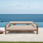Relic Outdoor Patio Sofa in Weathered Eucalyptus Wood with Taupe Olefin Cushions By Armen Living | Outdoor Sofas, Loveseats & Sectionals | Modishstore