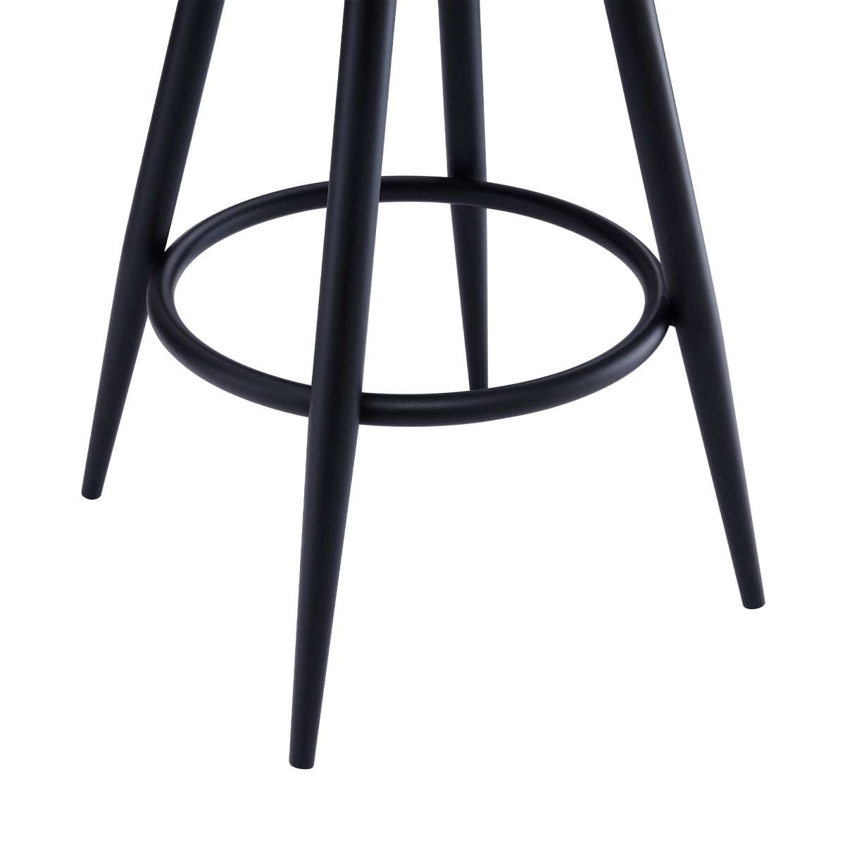 Ruby 26" Counter Height Swivel Grey Faux Leather and Black Metal Bar Stool By Armen Living | Bar Stools |  Modishstore  - 6