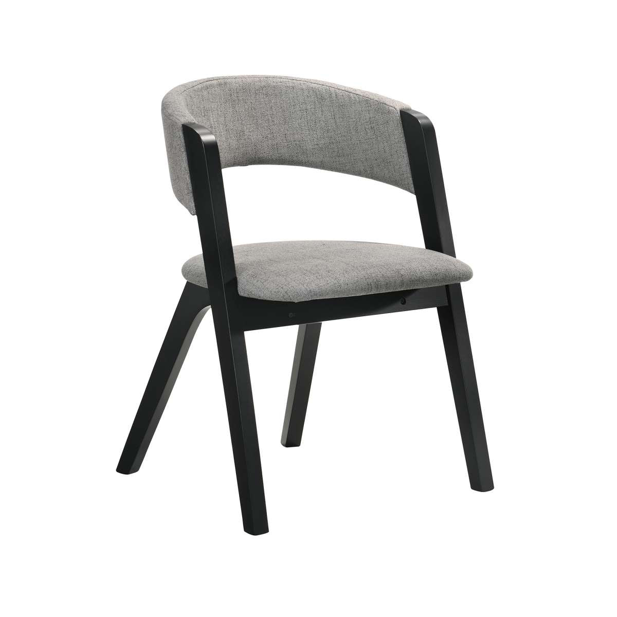 Rowan Gray Upholstered Dining Chairs in Black Finish - Set of 2 By Armen Living | Dining Chairs | Modishstore - 2