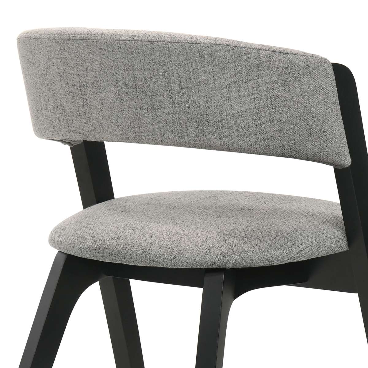 Rowan Gray Upholstered Dining Chairs in Black Finish - Set of 2 By Armen Living | Dining Chairs | Modishstore - 5