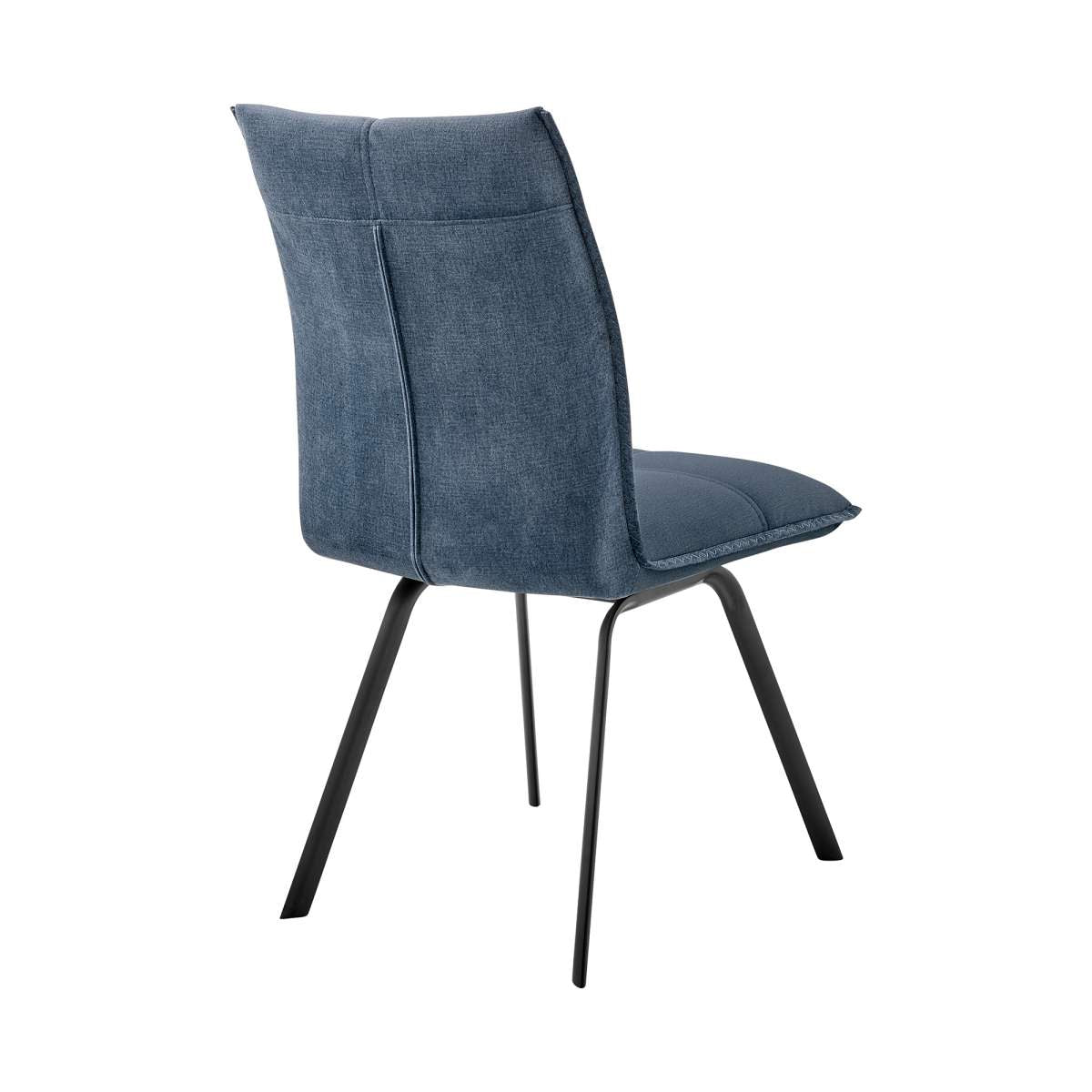 Rylee Dining Room Accent Chair in Blue Fabric and Black Finish - Set of 2 By Armen Living | Dining Chairs | Modishstore - 3