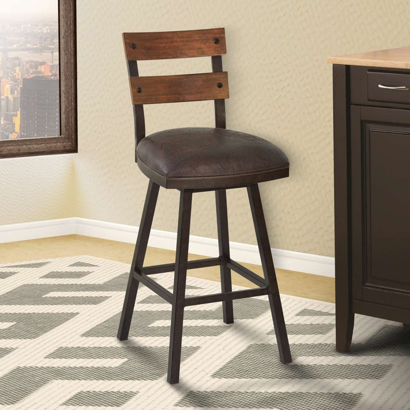 Saugus 26" Counter Height Metal Swivel Barstool By Armen Living | Bar Stools | Modishstore