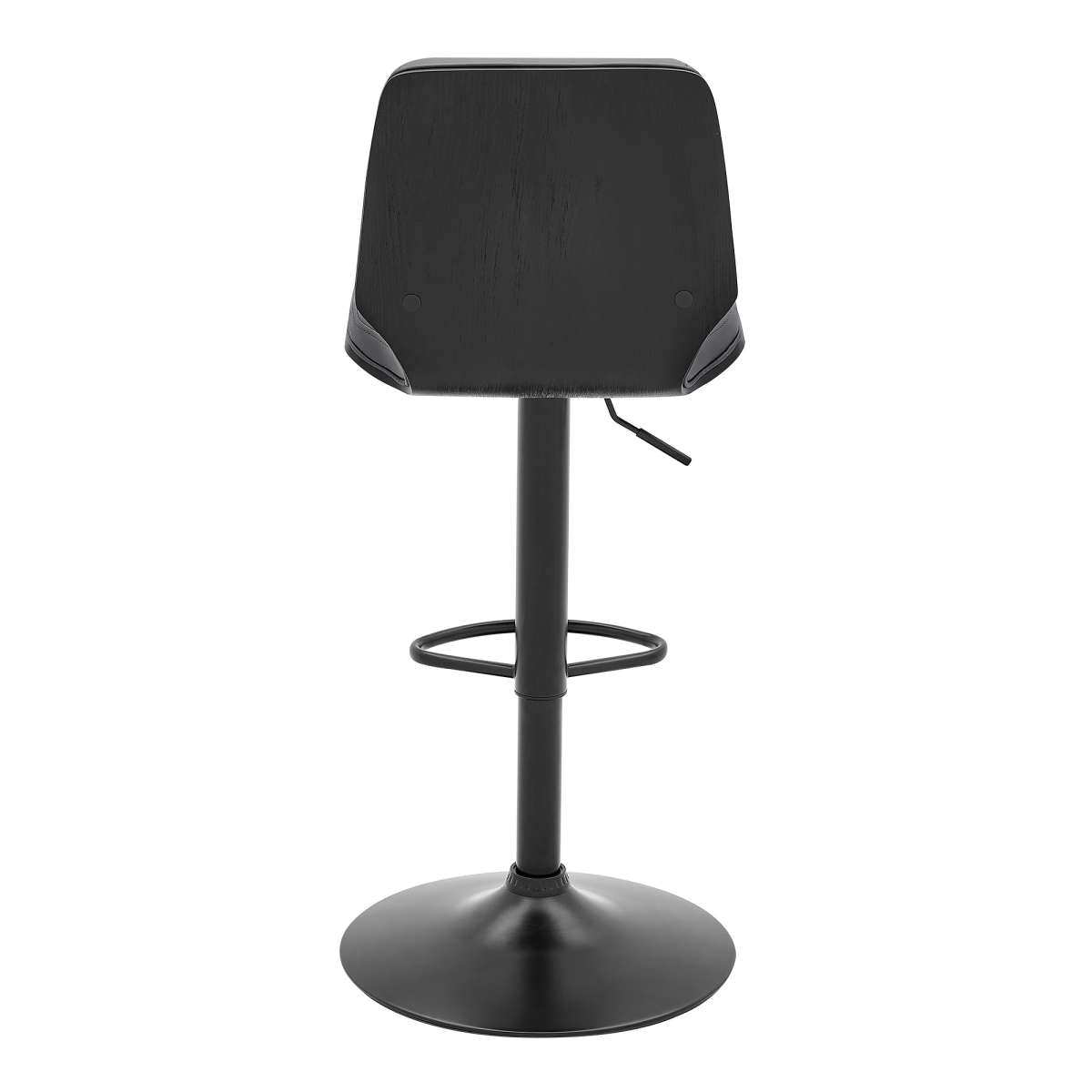 Sabine Adjustable Swivel Gray Faux Leather and Black Metal Bar Stool By Armen Living | Bar Stools |  Modishstore  - 6