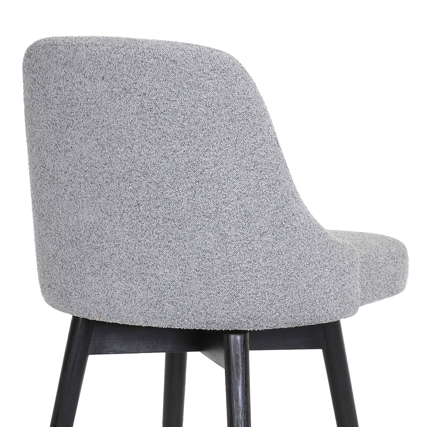 Sicily 30" Swivel Black Wood Bar Stool in Light Grey Fabric By Armen Living | Bar Stools | Modishstore - 10