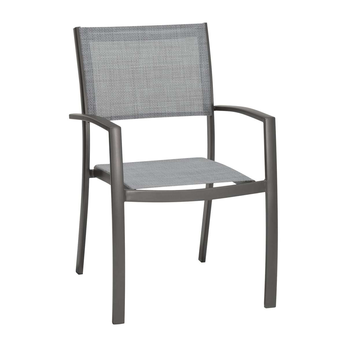 Solana Outdoor Aluminum Arm Dining Chairs in Cosmos Grey Finish - Set of 2 By Armen Living | Outdoor Chairs |  Modishstore  - 3