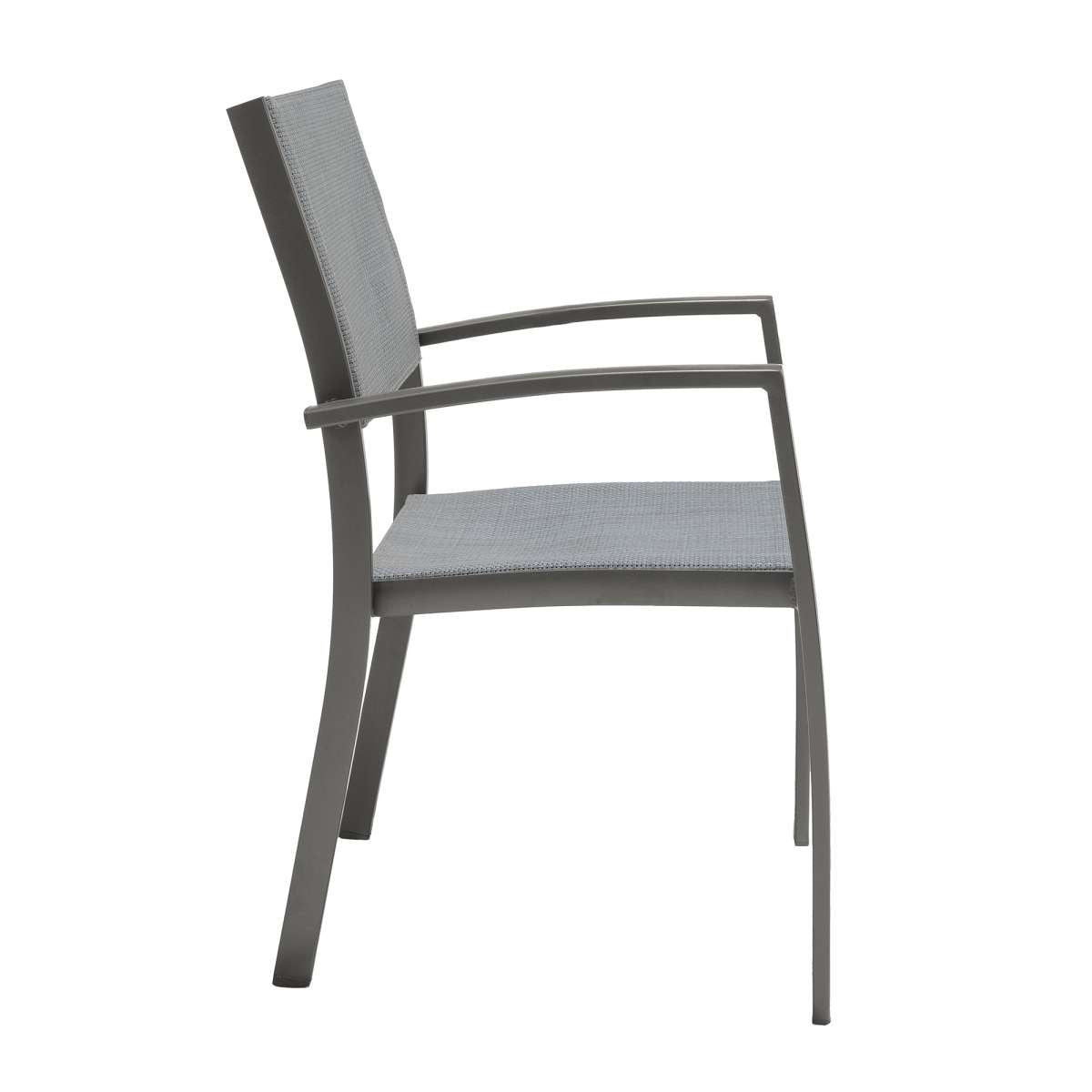 Solana Outdoor Aluminum Arm Dining Chairs in Cosmos Grey Finish - Set of 2 By Armen Living | Outdoor Chairs |  Modishstore  - 5