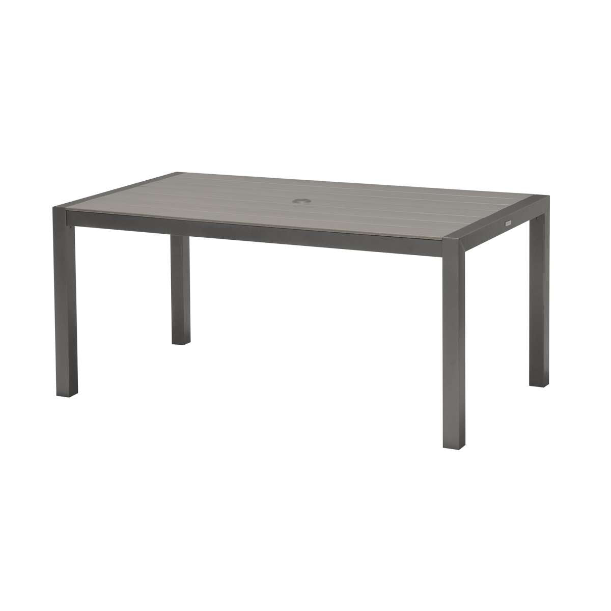 Solana Outdoor Rectangular Aluminum Dining Table in Cosmos Grey Finish with Wood Top By Armen Living | Outdoor Tables |  Modishstore  - 2