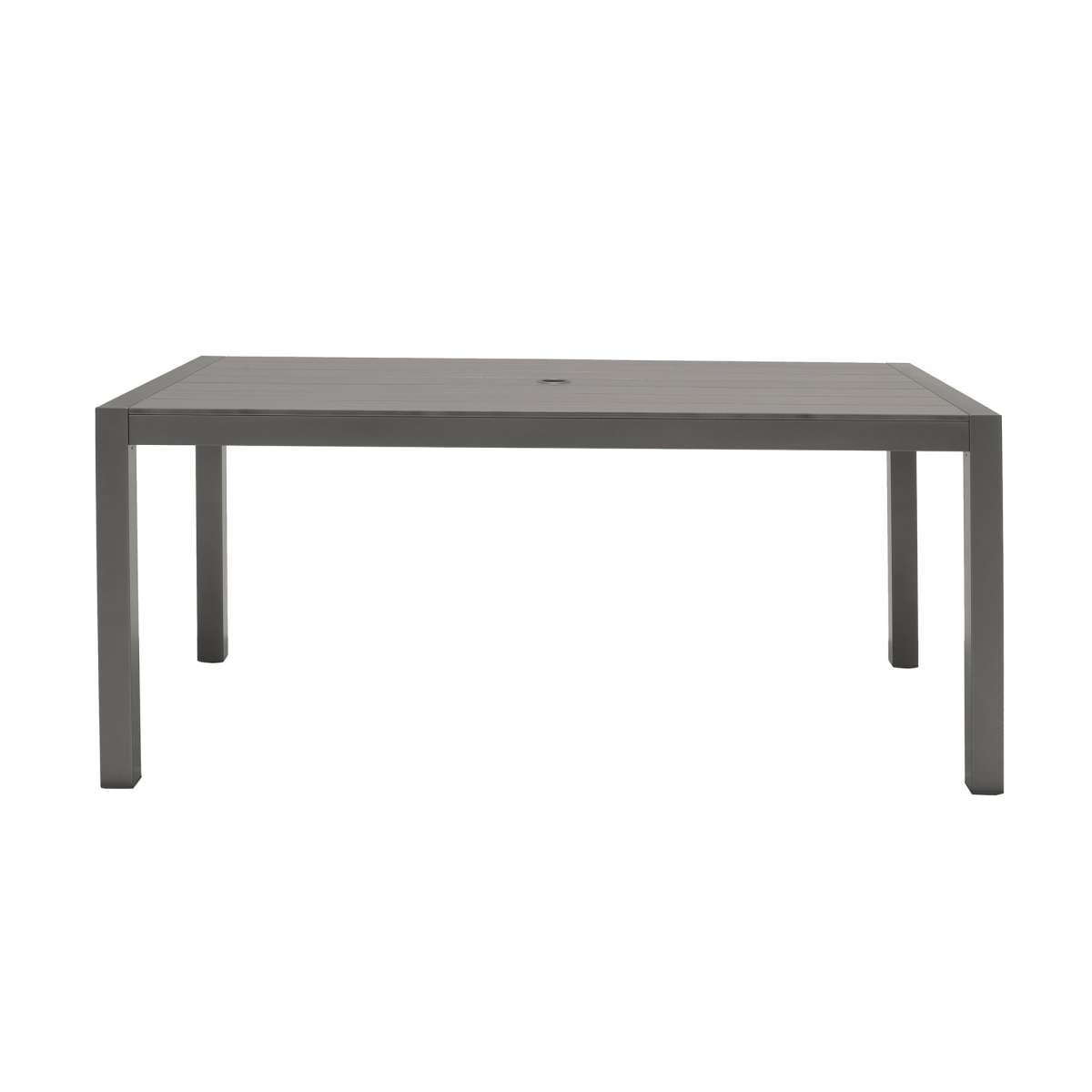 Solana Outdoor Rectangular Aluminum Dining Table in Cosmos Grey Finish with Wood Top By Armen Living | Outdoor Tables |  Modishstore  - 3