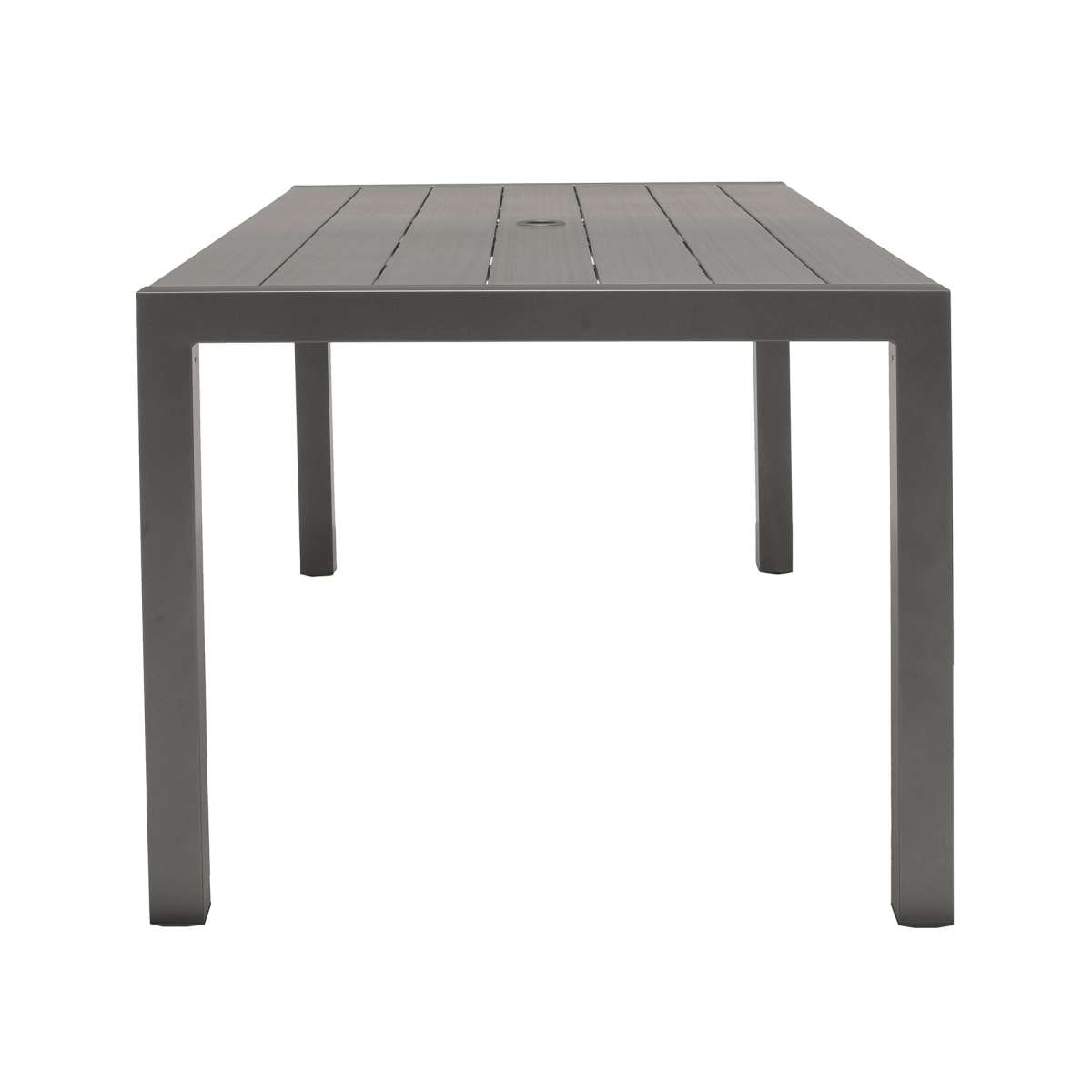 Solana Outdoor Rectangular Aluminum Dining Table in Cosmos Grey Finish with Wood Top By Armen Living | Outdoor Tables |  Modishstore  - 4