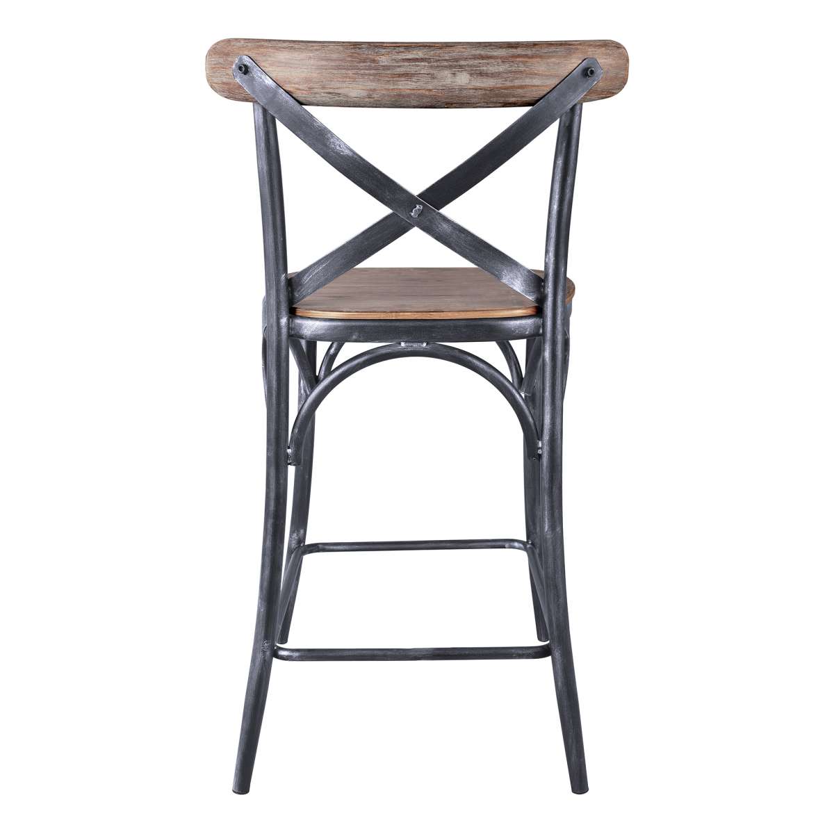 Sloan 26” Industrial Grey and Pine Wood X-Back Counter Height Counter Stool By Armen Living | Bar Stools | Modishstore - 2