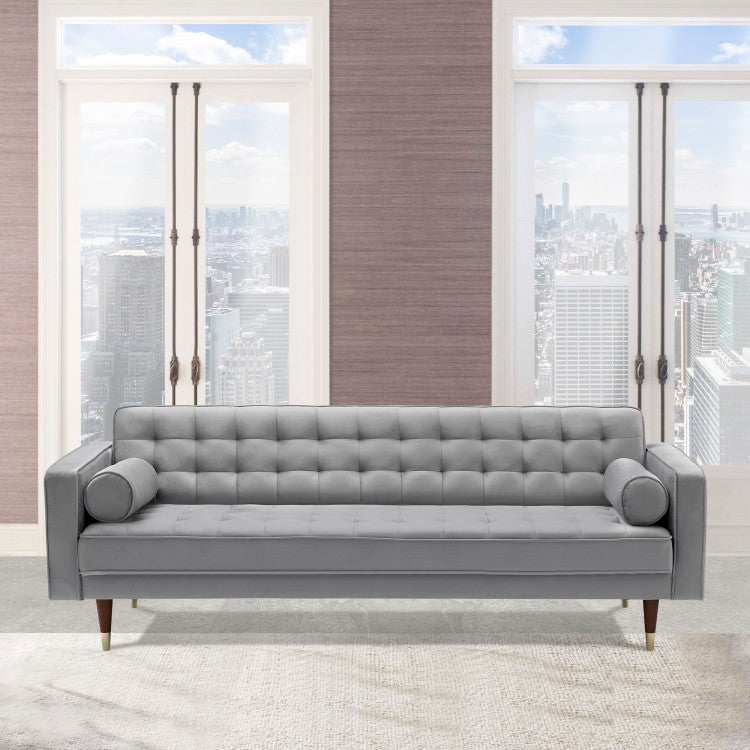 Somerset Gray Velvet Mid Century Modern Sofa By Armen Living | Sofas | Modishstore