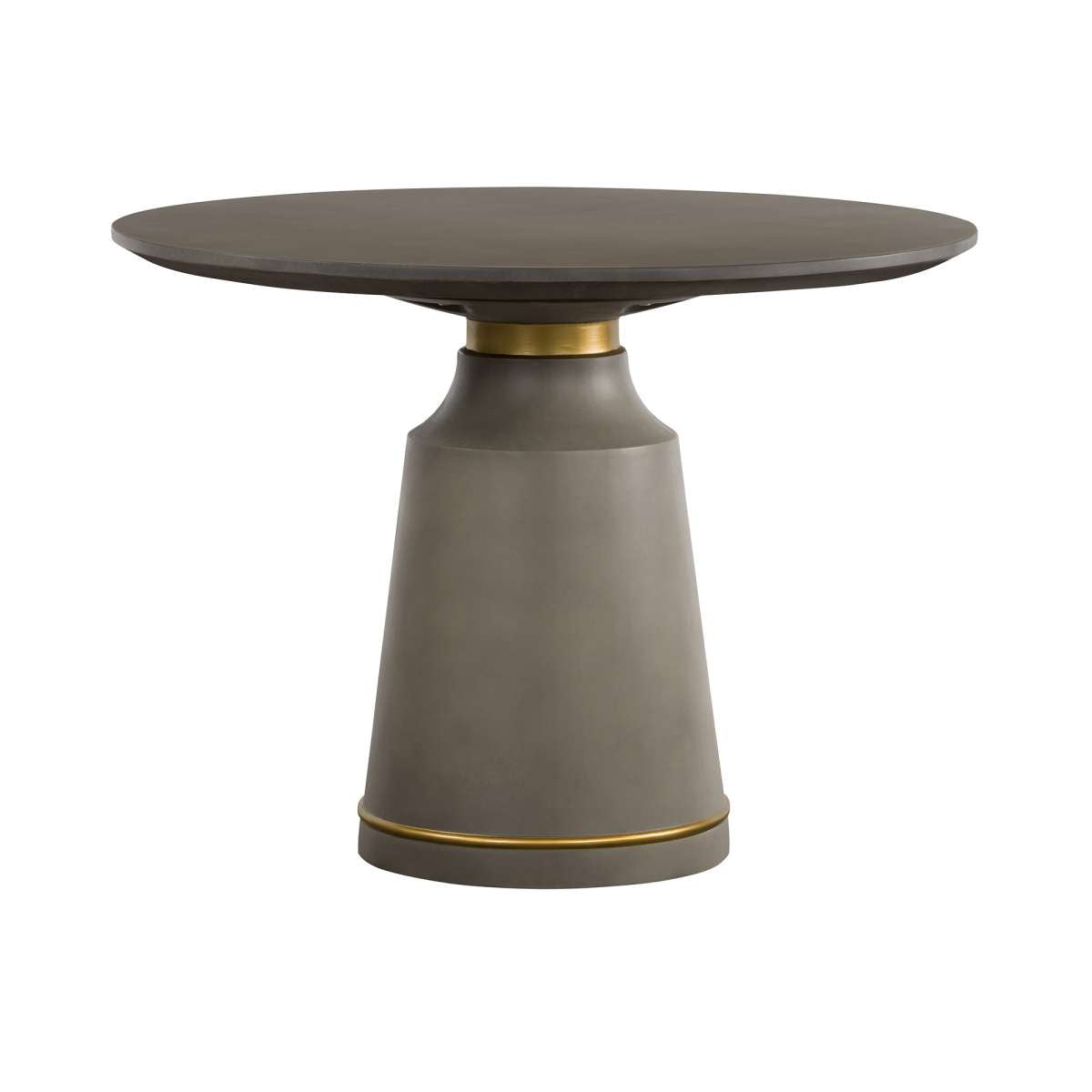 Pinni Gray Concrete Round Dining Table with Bronze Painted Accent By Armen Living | Dining Tables | Modishstore - 2