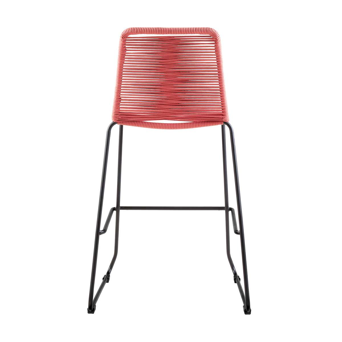 Shasta 26" Outdoor Metal and Brick Red Rope Stackable Counter Stool - Set of 2 By Armen Living | Bar Stools |  Modishstore  - 3