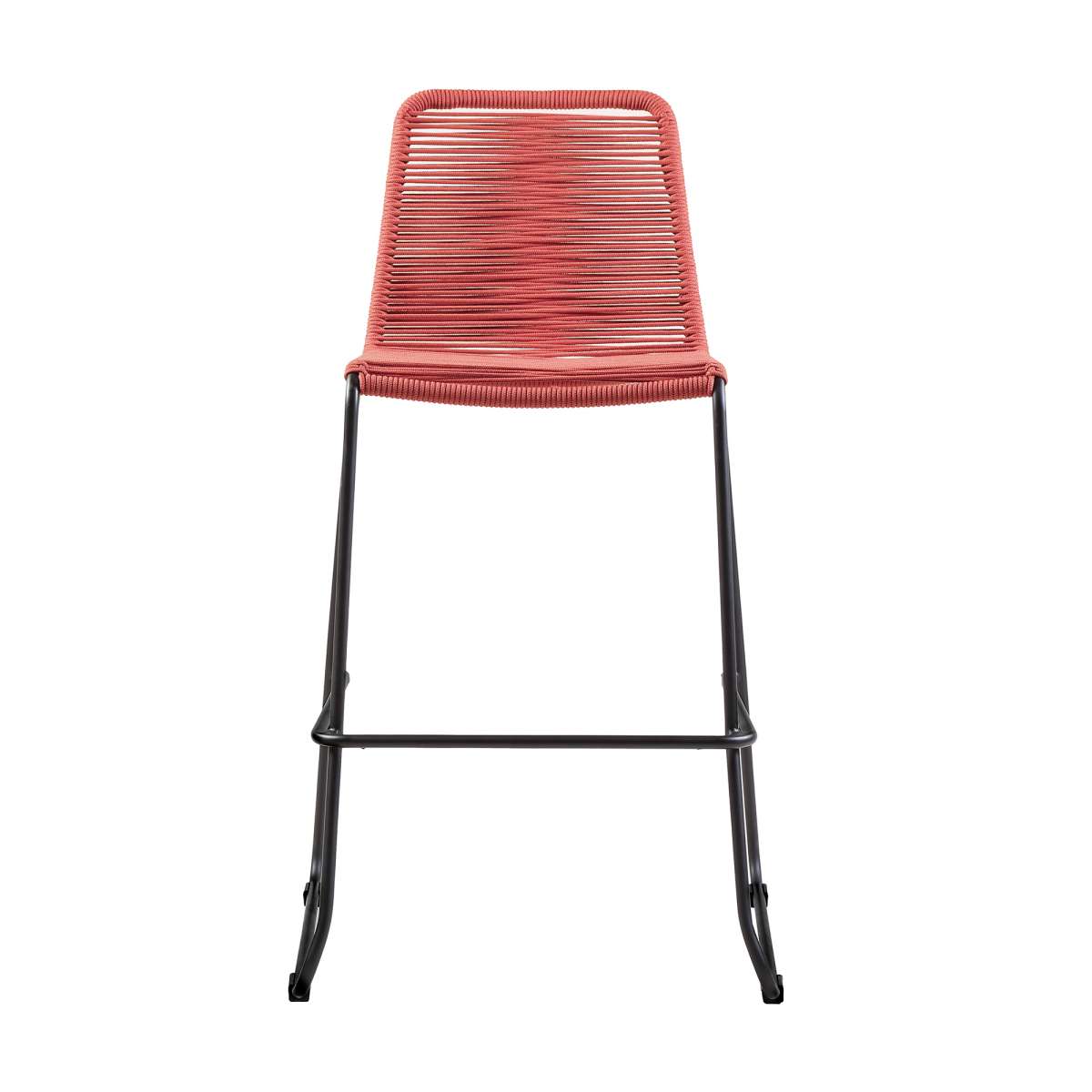 Shasta 30" Outdoor Metal and Brick Red Rope Stackable Barstool - Set of 2 By Armen Living | Bar Stools |  Modishstore  - 4