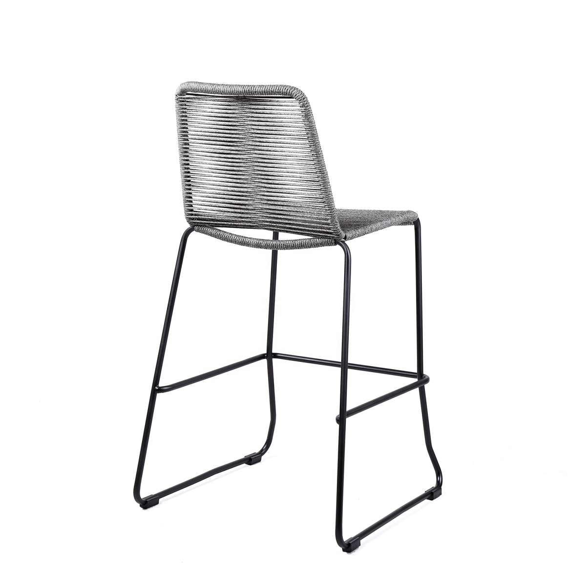 Shasta 30" Outdoor Metal and Grey Rope Stackable Barstool - Set of 2 By Armen Living | Bar Stools |  Modishstore  - 4