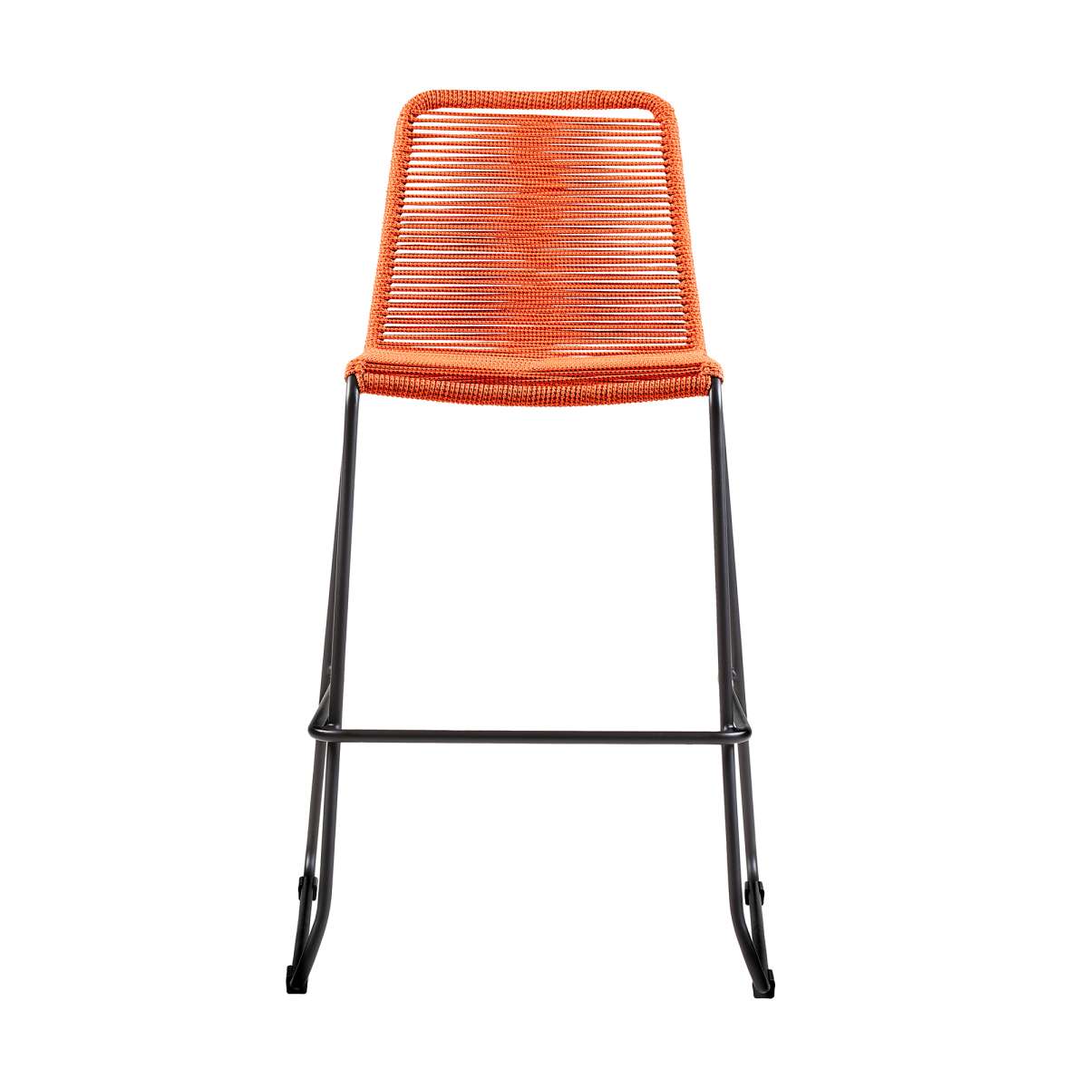 Shasta 26" Outdoor Metal and Tangerine Rope Stackable Counter Stool - Set of 2 By Armen Living | Bar Stools |  Modishstore  - 3