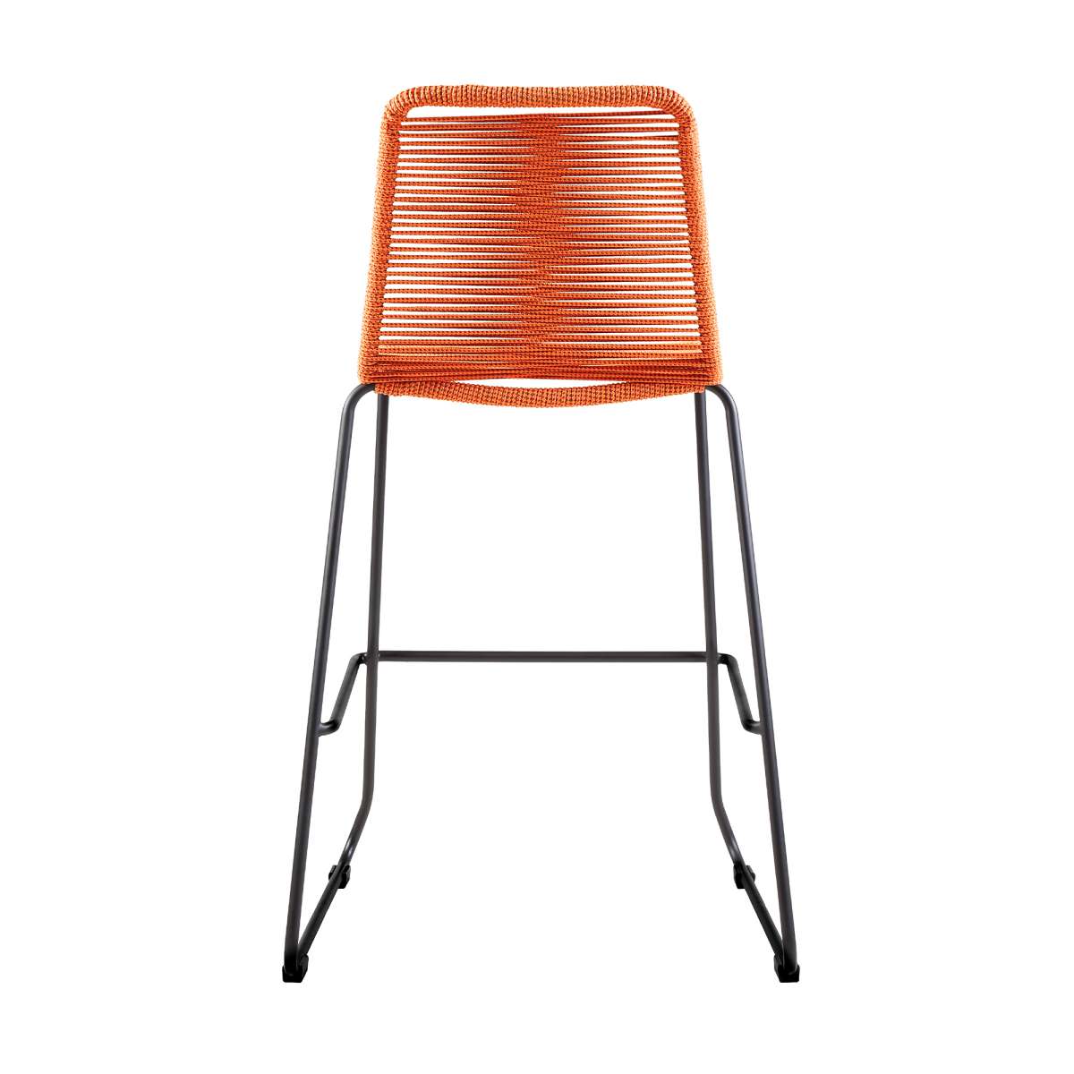 Shasta 26" Outdoor Metal and Tangerine Rope Stackable Counter Stool - Set of 2 By Armen Living | Bar Stools |  Modishstore  - 6