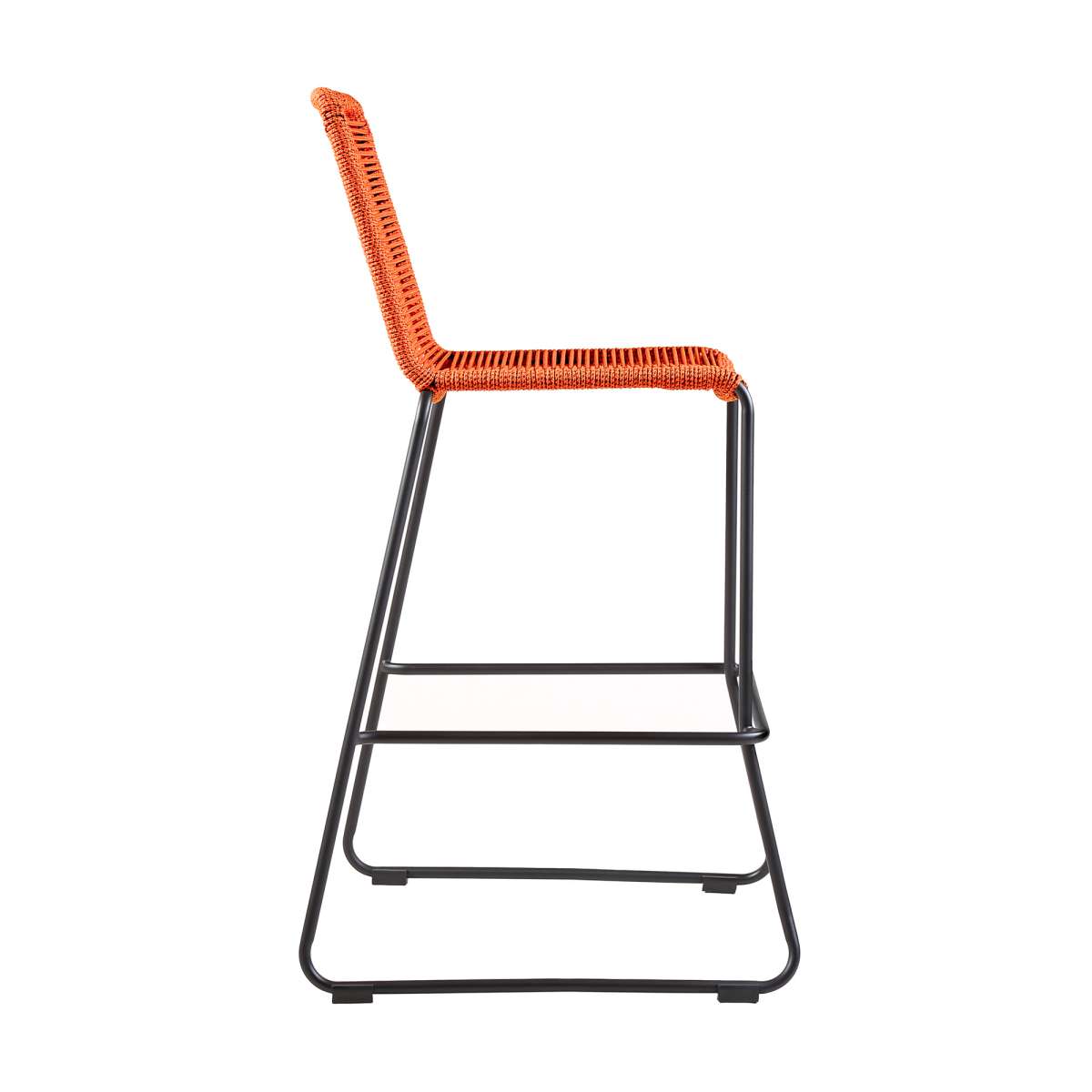 Shasta 30" Outdoor Metal and Tangerine Rope Stackable Barstool - Set of 2 By Armen Living | Bar Stools |  Modishstore  - 8