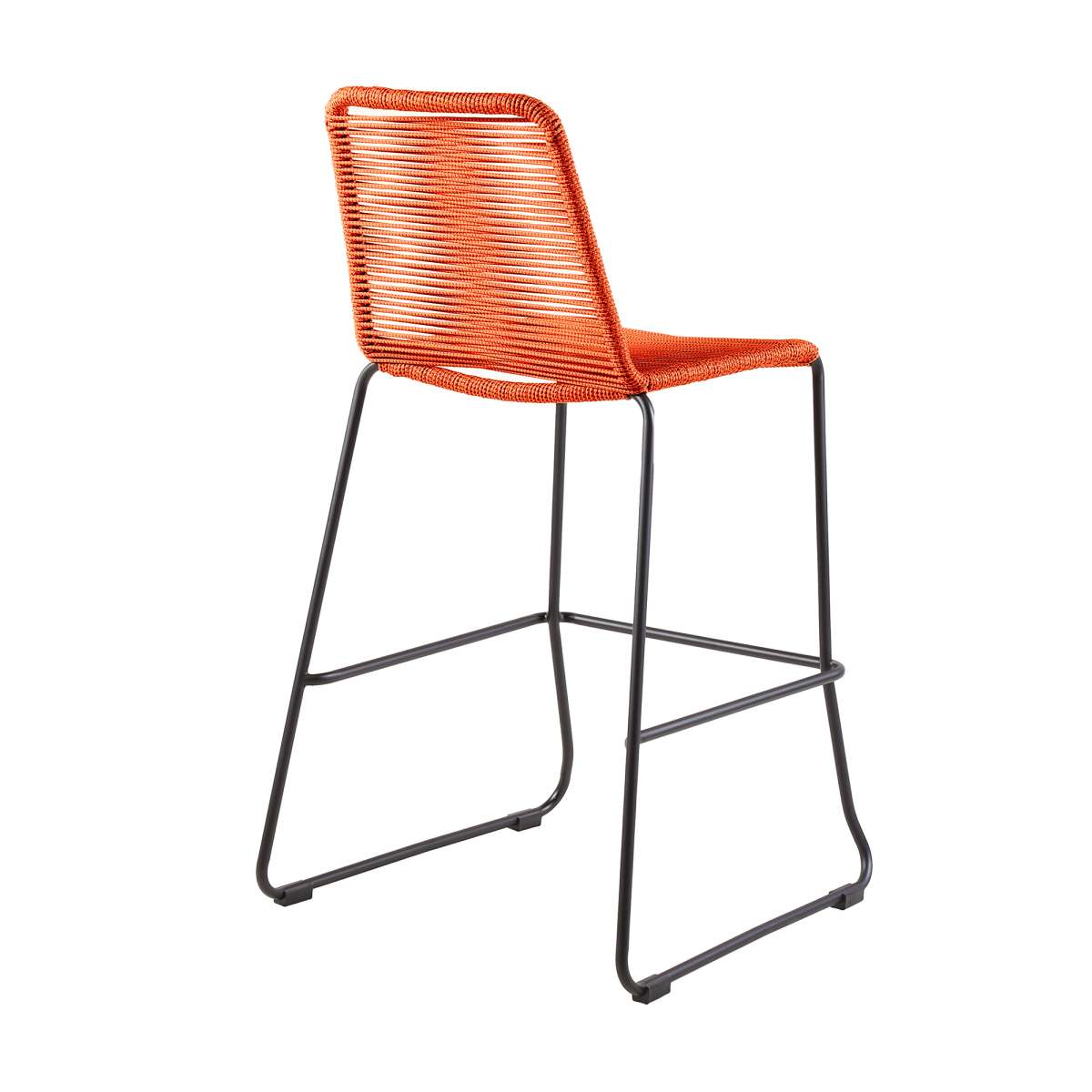 Shasta 30" Outdoor Metal and Tangerine Rope Stackable Barstool - Set of 2 By Armen Living | Bar Stools |  Modishstore  - 2