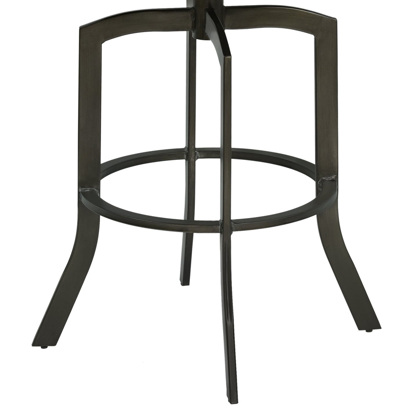 Studio 30" Bar Height Metal Swivel Barstool in Ford Black Faux Leather and Mineral Finish By Armen Living | Bar Stools | Modishstore - 4