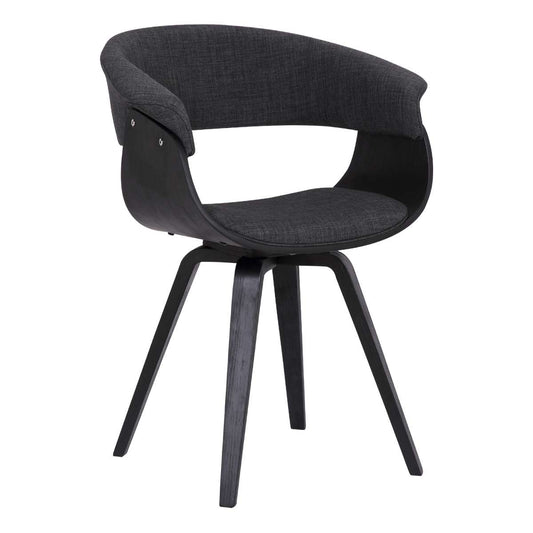 Summer Contemporary Dining Chair in Black Brush Wood Finish and Charcoal Fabric By Armen Living | Dining Chairs | Modishstore