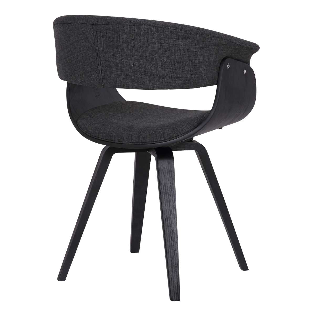 Summer Contemporary Dining Chair in Black Brush Wood Finish and Charcoal Fabric By Armen Living | Dining Chairs | Modishstore - 3