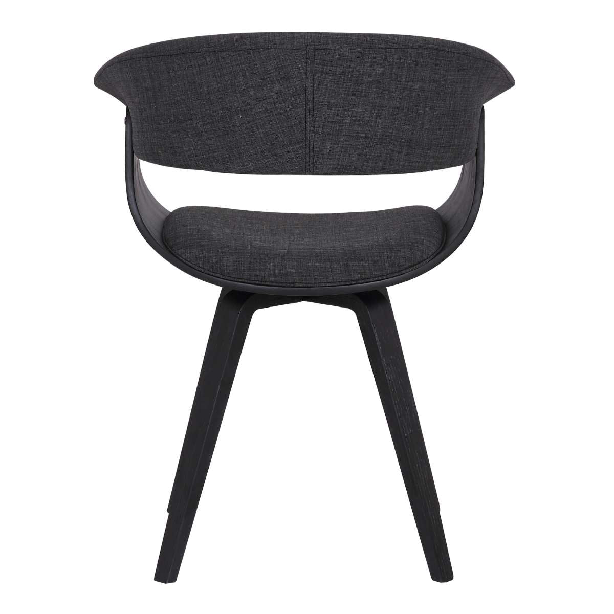 Summer Contemporary Dining Chair in Black Brush Wood Finish and Charcoal Fabric By Armen Living | Dining Chairs | Modishstore - 4