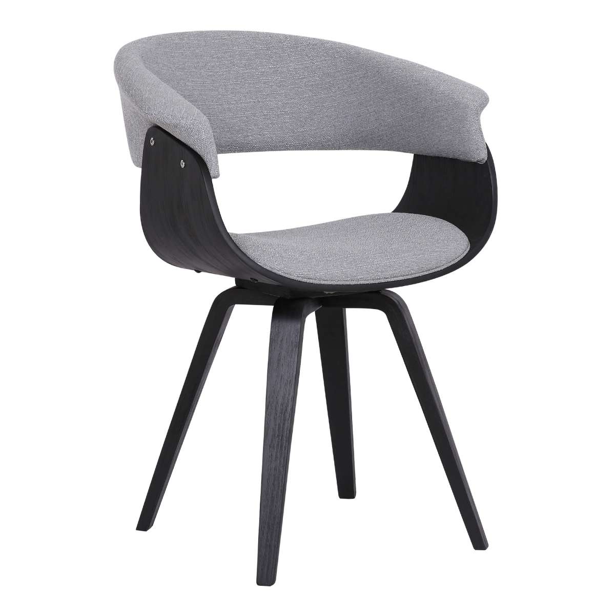 Summer Contemporary Dining Chair in Black Brush Wood Finish and Gray Fabric By Armen Living | Dining Chairs | Modishstore