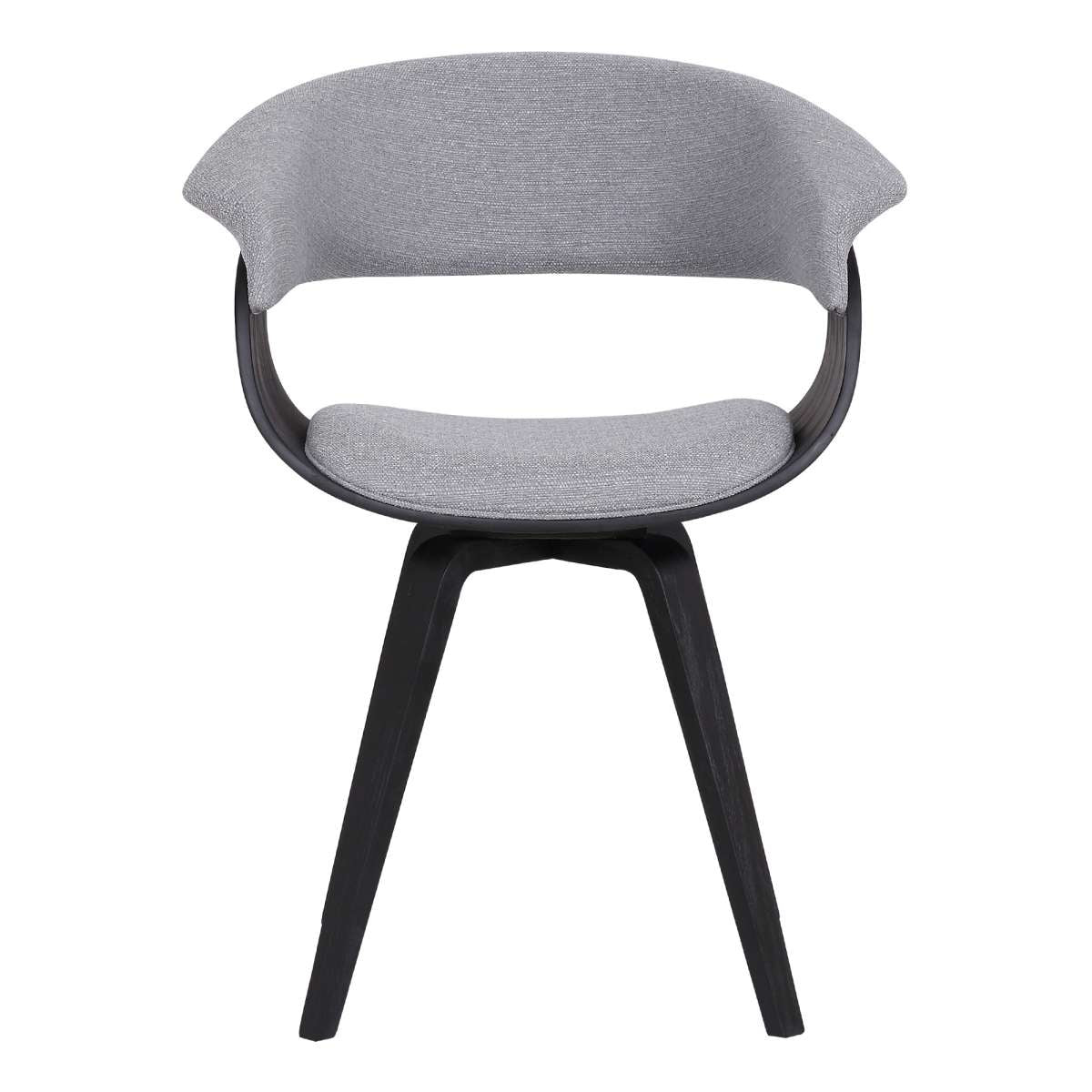 Summer Contemporary Dining Chair in Black Brush Wood Finish and Gray Fabric By Armen Living | Dining Chairs | Modishstore - 2