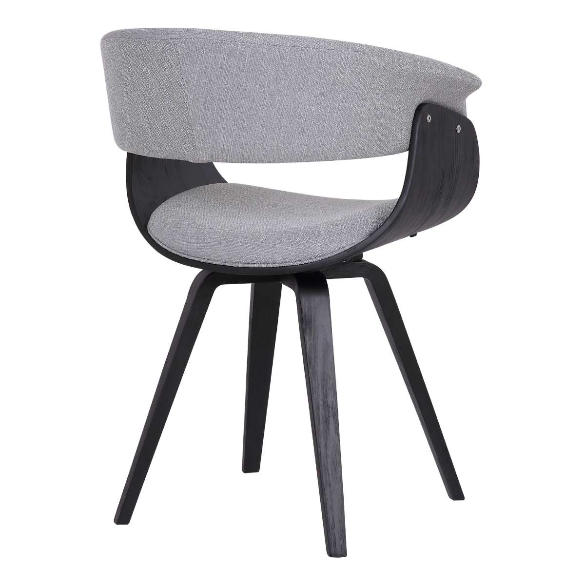 Summer Contemporary Dining Chair in Black Brush Wood Finish and Gray Fabric By Armen Living | Dining Chairs | Modishstore - 3