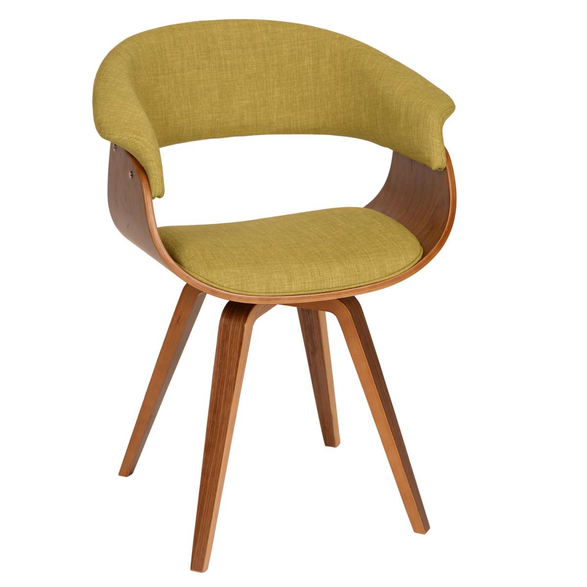 Summer Modern Chair In Green Fabric and Walnut Wood By Armen Living | Dining Chairs | Modishstore