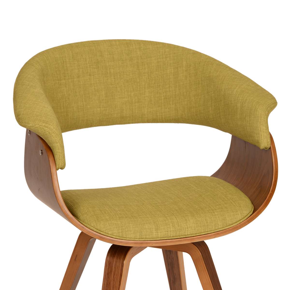 Summer Modern Chair In Green Fabric and Walnut Wood By Armen Living | Dining Chairs | Modishstore - 2