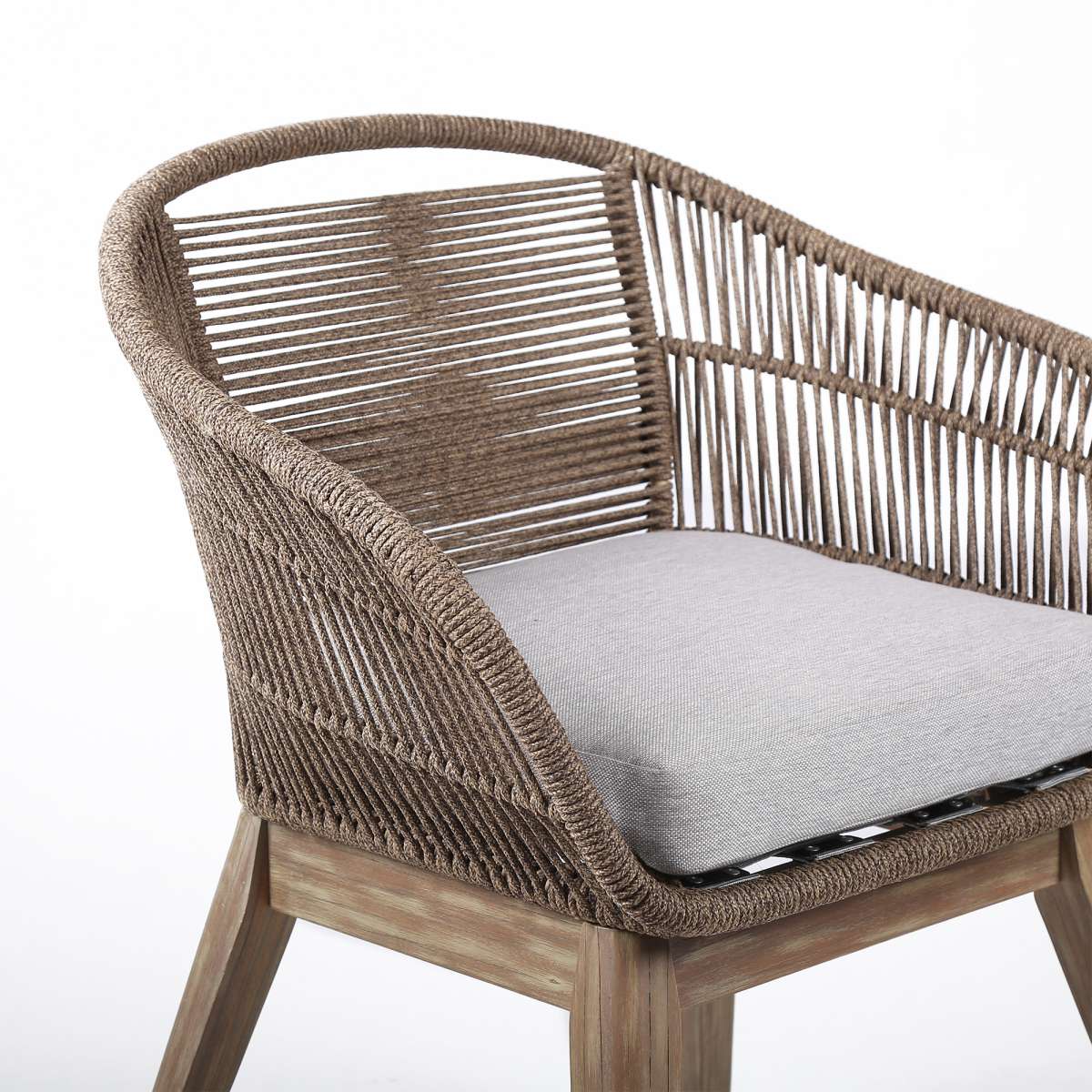 Wood and rope online dining chairs