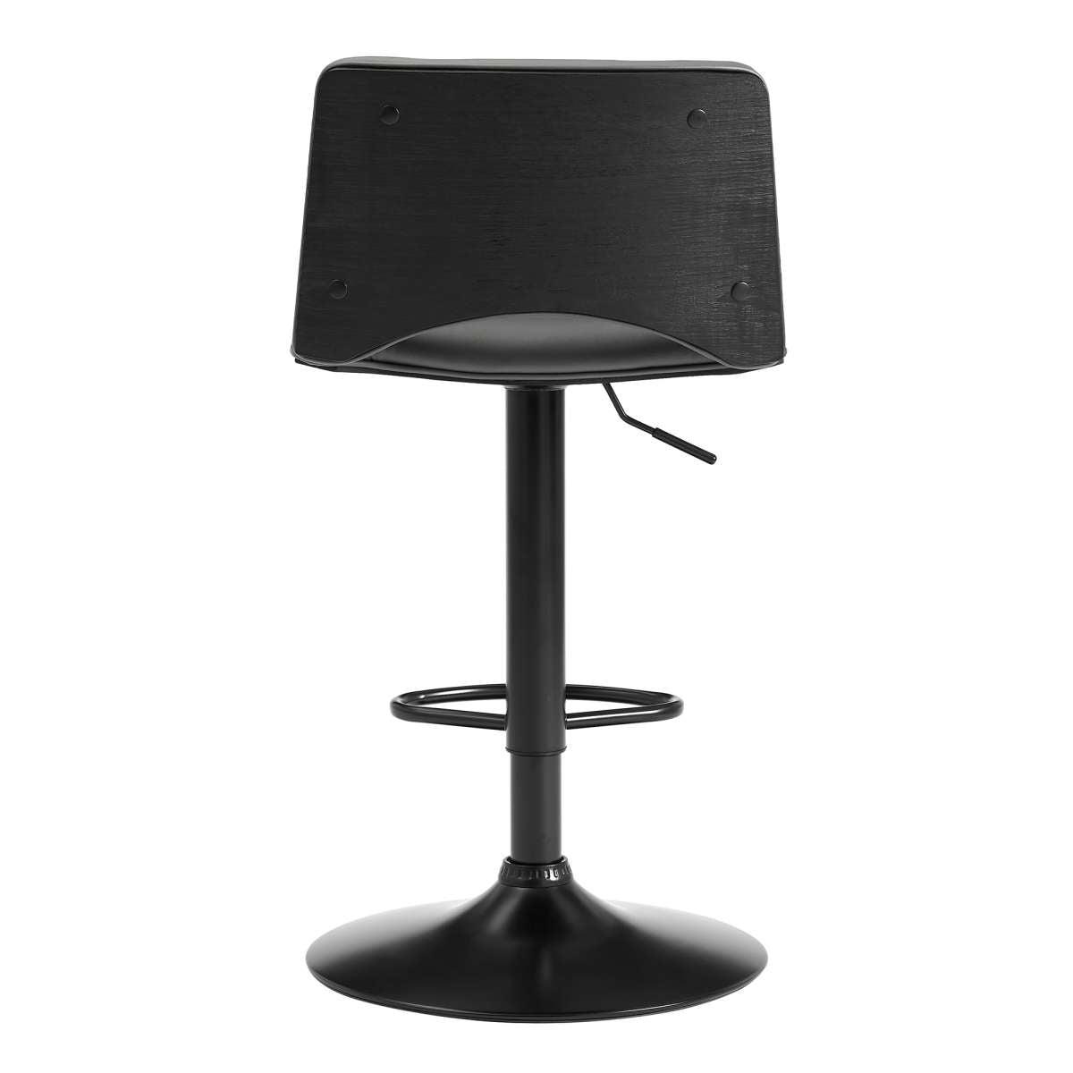 Thierry Adjustable Swivel Gray Faux Leather and Black Metal Bar Stool By Armen Living | Bar Stools |  Modishstore  - 6