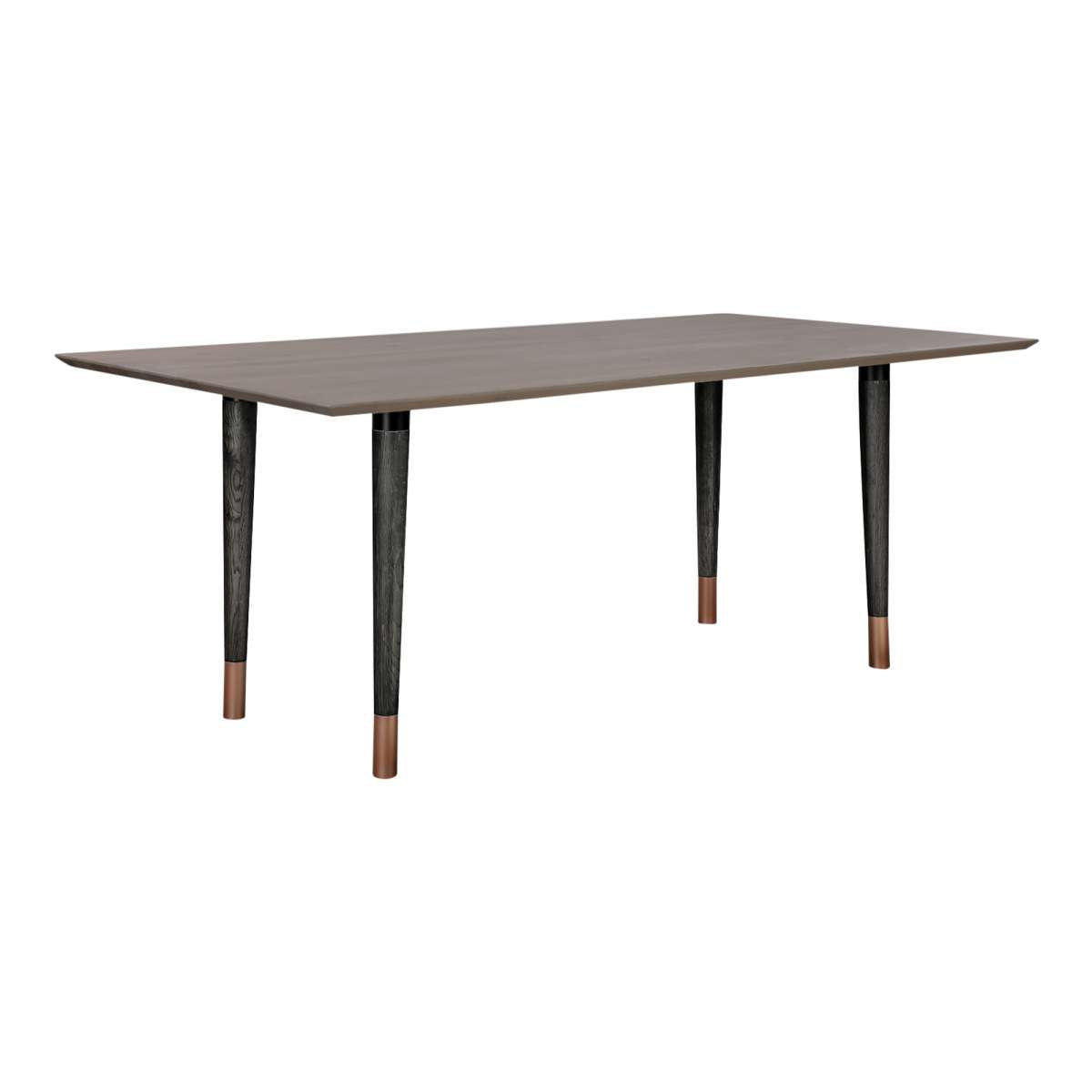 Turin Rustic Oak Wood Dining Table with Copper Tip Legs By Armen Living | Dining Tables | Modishstore